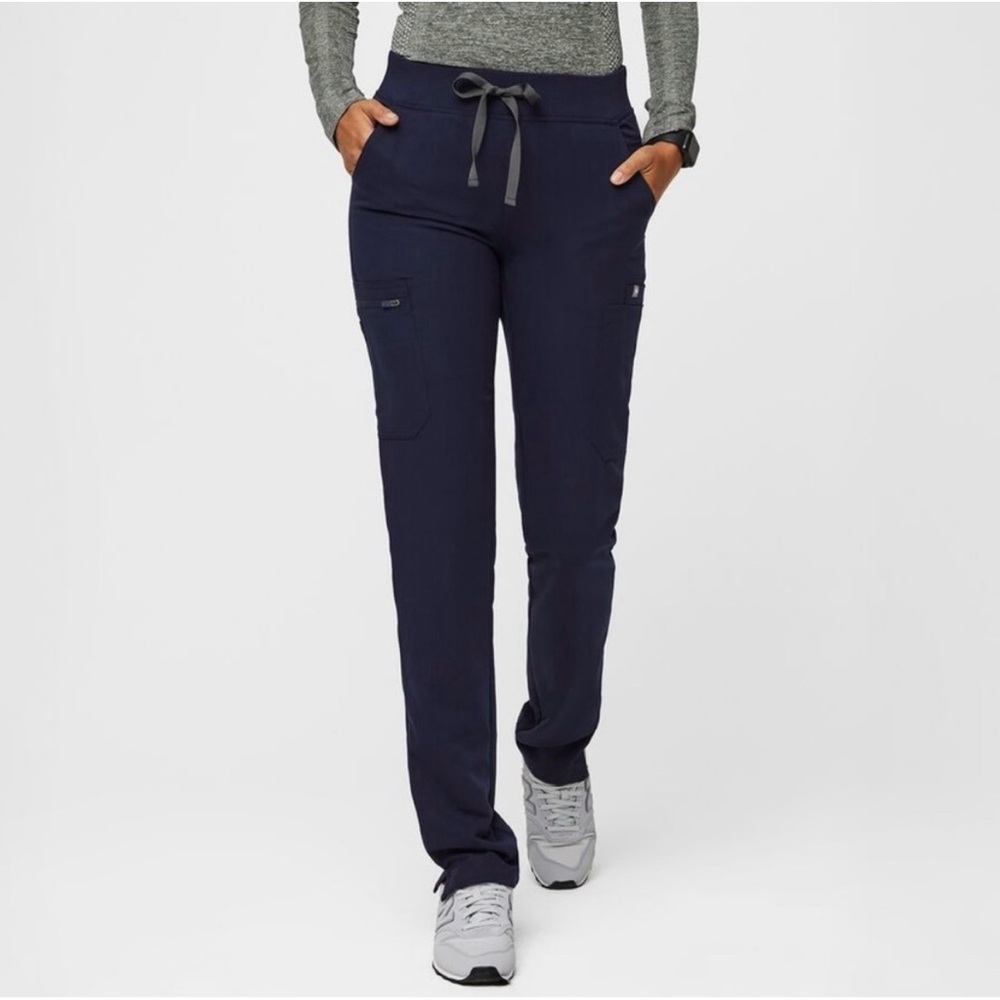 FIGS Yola High Waisted 2.0 Skinny Scrub Pants, Navy, Size M Medium